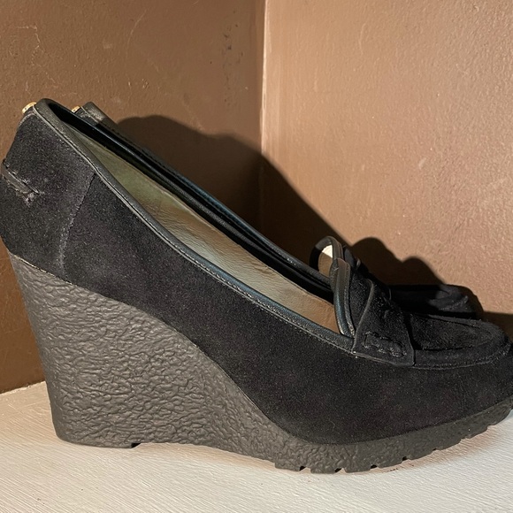 Michael Kors Suede Wedge Loafers - Picture 2 of 8